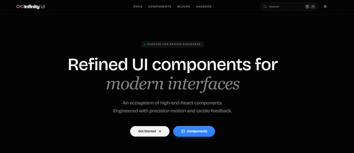 Infinity UI preview